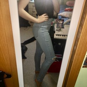 Light Blue Ripped Skinny Jeans